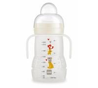 MAM Biberon e Coppa 2 in 1, a partire da 4 mesi, 220 ml, con beccuccio extra morbido e tettarella in silicone anti-fuoriuscita, morbida e facile da accettare, con manici per tenerlo facilmente,
