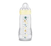 MAM Biberon Easy Active Baby Bottle 330 ml, Biberon MAM per bambini attivi ergonomico e pratico, Accessori neonato 4+ mesi per allattamento con tettarella misura 3 piatta e simmetrica, Neutro