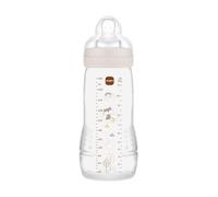 MAM Biberon Easy Active Baby Bottle 330 ml, Biberon MAM per bambini attivi ergonomico e pratico, Accessori neonato 4+ mesi per allattamento con tettarella misura 3 piatta e simmetrica, Neutro
