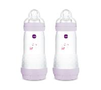 Mam Biberon Easy Start 320 Ml, Anticolica, 4+ Mesi, Tettarella Misura 3, Rosa, 2 Pezzi