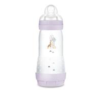 MAM Biberon Easy Start 320 ml, Biberon anticolica per allattamento misto, Riduce le bolle d'aria e il rischio di coliche, Accessori neonati 4+ mesi autosterilizzanti e con tettarella misura 3, Lilla