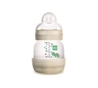 MAM - Biberon Easy Start anticolica 0+ mesi (130 ml) Lino - Biberon con ciuccio in silicone flusso 0 ideale per l'allattamento misto - Biberon per neonati con base traspirante anti-colica