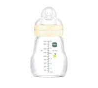 MAM Feel Good A161 Biberon in vetro con tettarella 1 brevettata SkinSoftTM silicone ultra morbido per neonati da 0 mesi, 170 ml, neutro