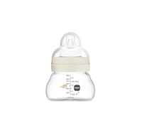 MAM Biberon Feel Good A158, Biberon in vetro, con tettarella 0 brevettata SkinSoftTM silicone ultra morbido per neonati da 0 mesi, 90 ml, neutro