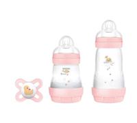 MAM Starter Set di 2 Biberon Easy Start Anticolica, 160ml e 260 ml con Tettarella in Silicone SkinSoft, con Ciuccio Original Start, 0+ Mesi, Rosa