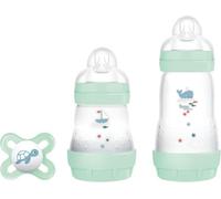 MAM Starter Set di 2 Biberon Easy Start Anticolica, 160ml e 260 ml con Tettarella in Silicone SkinSoft, con Ciuccio Original Start, 0+ Mesi, Neutro