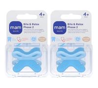 MAM Bite&Relax Fase 2 Mini Dentaruolo Azzurro 4m+ 2x1 St