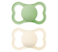 MAM Chupete con Escudo Ventilado, a Partir de 16 Meses, con Tetina Simétrica, Plana y Flexible de Silicona de Fácil Aceptación, con Caja Autoesterilizadora, Air, Neutro Mate, Pack de 2uds