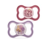 MAM Ciucci Air Night, 18-36 mesi, confezione da 2, si illuminano al buio, forniti in una custodia per sterilizzatore, materiali sostenibili, accessori per bambini, rosa (vari motivi)