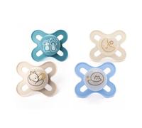 MAM Ciucci originali da giorno e da notte, 0-2 mesi, confezione da 4, include 2 ciucci che si illuminano al buio, design ortodontico, accessori per bambini, blu (vari motivi)