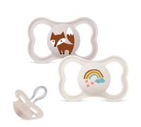 MAM Ciuccio Air in silicone, set da 2 pezzi, extra leggero e arioso, per bambini, in silicone SkinSoft con scatola per ciuccio, 16 mesi