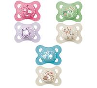 MAM | Ciuccio Original Nature 2-6 mesi (2 pezzi) colore casuale - Ciuccio in silicone simmetrico e anatomico - tettarella con scatola di trasporto e sterilizzazione