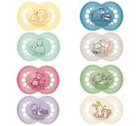 MAM, Ciuccio Original Nature 6+ mesi (2 pezzi) colore casuale - Ciuccio in silicone simmetrico e anatomico - tettarella con scatola di trasporto e sterilizzazione