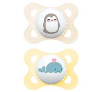 MAM Ciuccio originale | 0-6 mesi | Ciuccio per neonati | 94% accettazione | adatto all'allattamento | consigliato dalle ostetriche | delicato sui denti | silicone SkinSoft | pinguino/balena | 2