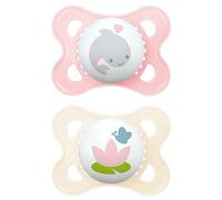 MAM Ciuccio originale | 0-6 mesi | Ciuccio per neonati | 94% accettazione | adatto per l'allattamento | consigliato dalle ostetriche | delicato sui denti | silicone SkinSoft | pesce/ninfea | 2 pezzi