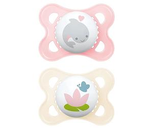 MAM Ciuccio originale | 0-6 mesi | Ciuccio per neonati | 94% accettazione | adatto per l'allattamento | consigliato dalle ostetriche | delicato sui denti | silicone SkinSoft | pesce/ninfea | 2 pezzi