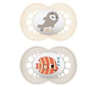 MAM Ciuccio originale | 6 - 16 mesi | Ciuccio per bambini | 94% accettazione | adatto all'allattamento | consigliato dalle ostetriche | delicato sui denti | silicone SkinSoft | foca/pesce | 2 pezzi