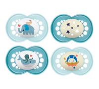 MAM - Ciuccio originale Day & Night, in silicone, "Skin Soft", ciuccio 6-16, set da 4 pezzi, con 2 scatole sterili