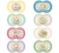 MAM | Ciuccio originale notte 6+ mesi (2 pezzi) colore casuale - Ciuccio in silicone simmetrico e anatomico - tettarella fosforescente con scatola di trasporto e sterilizzazione