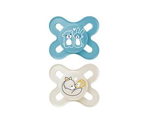 MAM Ciuccio originale Start | 0-2 mesi | Ciuccio per neonati | 94% accettazione | adatto all'allattamento | 100% delle ostetriche consigliano | silicone SkinSoft | Orso/lupo | 2 pezzi