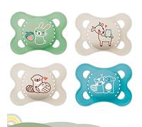 MAM ciuccio silicone 0-6 mesi, 4 pezzi mam ciuccio silicone 0-6, confezione per la sterilizzazione e il trasporto