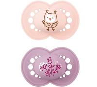 MAM Original Ciuccio in Set da 2, in Silicone Skinsoft con Custodia Porta Succhietto, 6-16 Mesi, Rosa