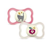 MAM Ciuccio Supreme per bambini +6 mesi, rosa opaco, 2 pezzi | Con scudo ventilato che si illumina al buio e con tettarella extra sottile e flessibile in silicone Skin Soft