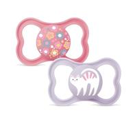 MAM Ciuccio Supreme per bambini +6 mesi, rosa opaco, 2 pezzi | Con scudo ventilato, tettarella extra sottile e flessibile in silicone Skin Soft, di facile accettazione