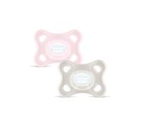 MAM Comfort Succhietto 3-12 mesi (Set da 2), Ciuccio MAM 3-12 mesi in 100% silicone con design unico, Rosa/Neutro