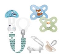 MAM Comfort X-Small 0+ mesi Ciuccio in 100% Silicone morbido, 2 pezzi, Include scatole per il trasporto sterilizzate + MAM Clip