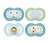 MAM Day & Night Pacifiers, Glow in The Dark Pacifier for Breastfed Babies, 16+ Months, Boy
