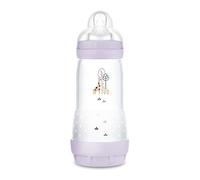MAM Easy Start Anti-Colic Biberon (320 ml), bottiglia per latte particolarmente ben accettata, borraccia con valvola a fondo contro coliche e tettarelle, misura 2, 4 + mesi, giraffa