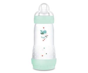 MAM Easy Start Anti-Colic - Borraccia da 320 ml, particolarmente ben accettata, con valvola a fondo contro coliche e tettarelle, misura 2, 4 mesi, balena