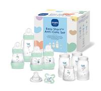 MAM Easy Start Anti-Colic Starter Set con ciuccio, bottiglie e maniglie, set regalo per bambini, dalla nascita, blu