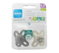 Istruzioni in Lingua Straniera - Mam Succhietto Start S153 - Ciuccio Extra Piccolo per Neonati in Silicone Skinsofttm, per Bambini da 0 a 2 Mesi, Neutro (2 Pezzi) con Scatola Autoriscaldabile