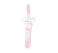 MAM Massaging Brush, Spazzolino denti bambini 3+ mesi, Rosa | Massaggia gengive, Setole morbide, Testina arrotondata, Anello di sicurezza per la gola, Impugnatura ergonomica antiscivolo