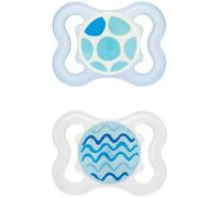 MAM Mini Air Silicone Pacifier, Boy, 0-6 Months, 2 Count by MAM