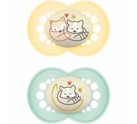 MAM Night 16+M, succhietti unisex con custodia da viaggio autosterilizzante, essenziali per neonati, si illuminano al buio (i disegni possono variare)