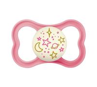 MAM Night Ciuccio Luminoso in Silicone, con Custodia Porta Succhietto, 16+ Mesi, Rosa