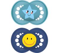 MAM Original 6+ months ciuccio Turquoise/ Dark Blue 2 pz