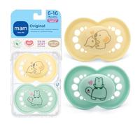 MAM Original Matte Baby Pacifier, Nipple Shape Helps Promote Healthy Oral Development, Sterilizer Case, 2 Pack, 6-16 Months, Unisex