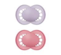 MAM Original Matte Baby Pacifier, Nipple Shape Helps Promote Healthy Oral Development, Sterilizer Case, 2 Pack, 16+ Months, Girl