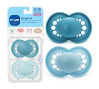 MAM Original Matte Baby Pacifier, Nipple Shape Helps Promote Healthy Oral Development, Sterilizer Case, 2 Pack, 6-16 Months, Boy,2 Count (Pack of 1)
