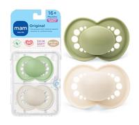 MAM Original Matte Baby Pacifier, Nipple Shape Helps Promote Healthy Oral Development, Sterilizer Case, Unisex, 16+ (Pack of 2)