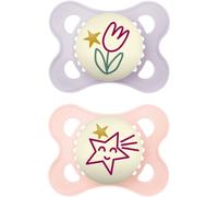 MAM Original Night 0m+ ciuccio Purple/ Pink 2 pz