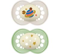 MAM Original Night 6m+ ciuccio Grey/ Green 2 pz