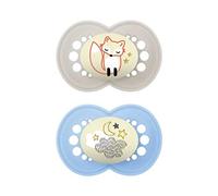MAM Original Night Luminous Dummy in Set of 2 Rubber with Soother Bag