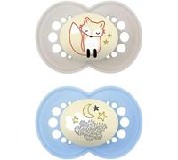 Mam - Original Night Succhietto In Silicone 6M+ Azzurro Confezione 2 Pezzi