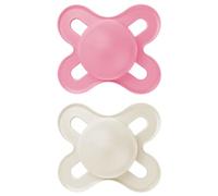 MAM Original Start Ciucci | 0-2 mesi | Confezione da 2 | Ciucci per neonati | Viene fornito in custodia per sterilizzatore | Materiali sostenibili | Accessori per neonati | Rosa (vari motivi)
