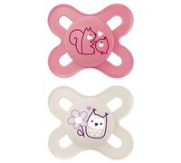 MAM Original Start Ciucci | 0-2 mesi | Confezione da 2 | Ciucci per neonati | Viene fornito in custodia per sterilizzatore | Materiali sostenibili | Accessori per neonati | Rosa/Bianco (vari motivi)